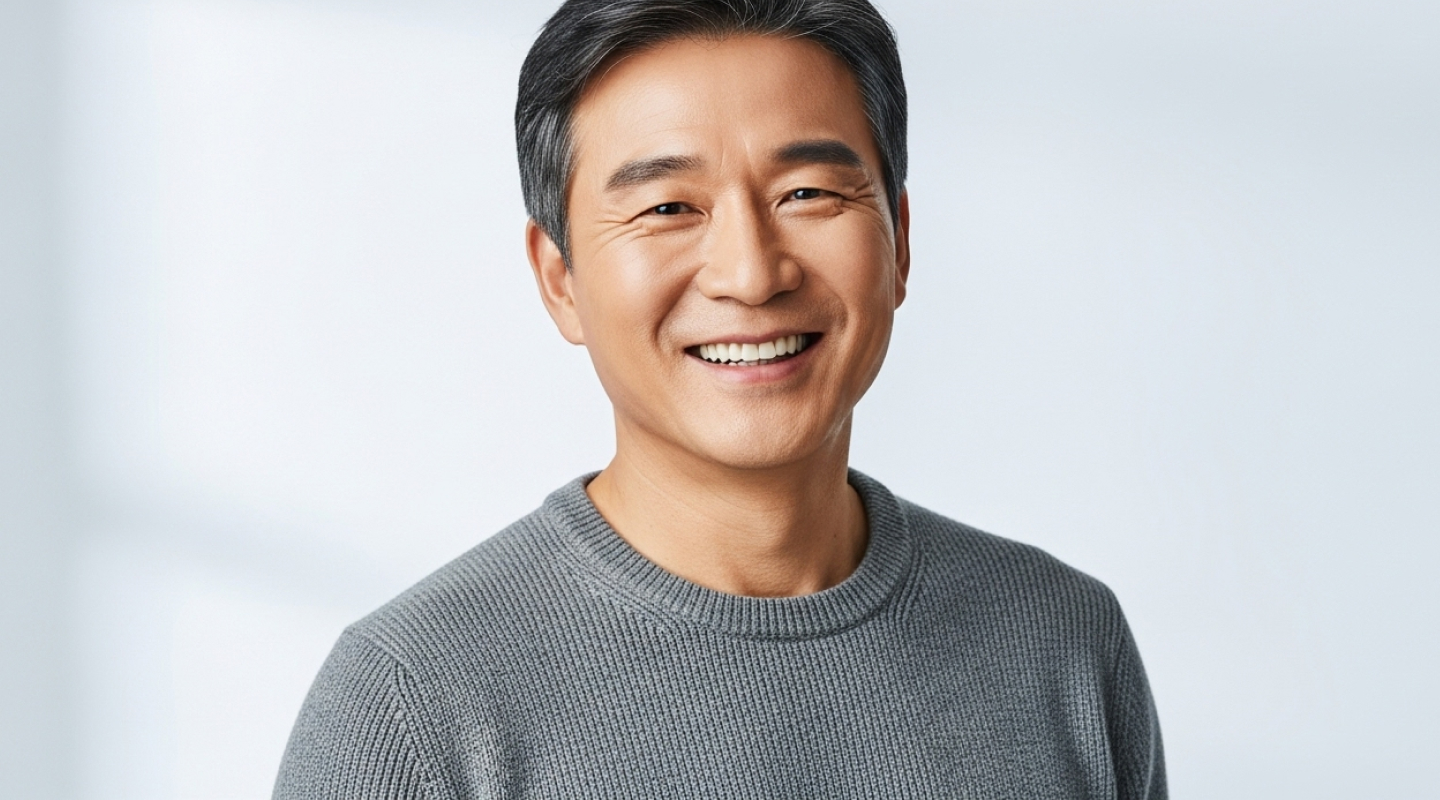 웃고 있는 남성