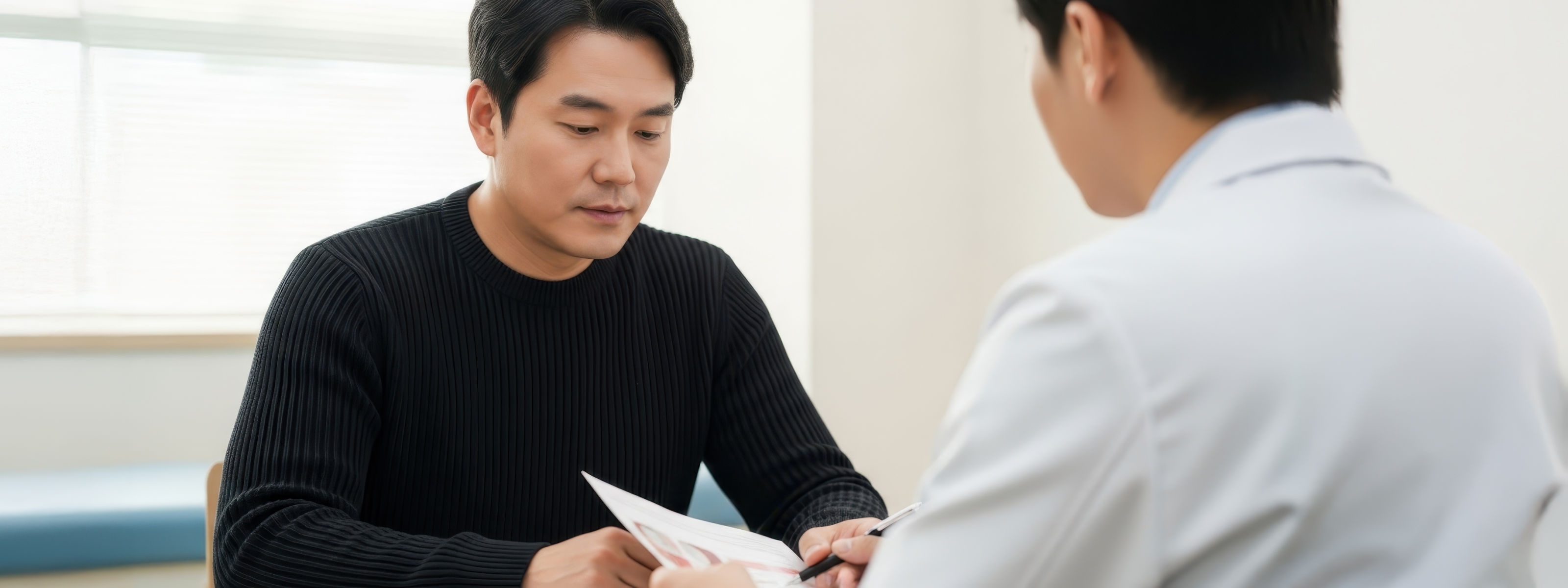진료 받는 남성