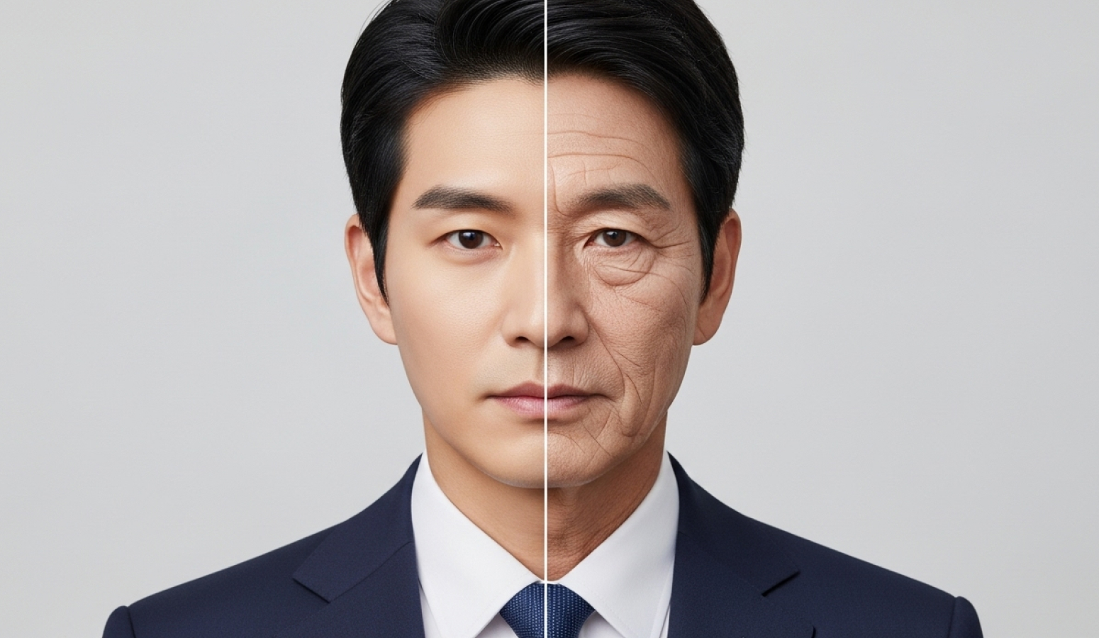 노화로 인한 남성 얼굴 변화