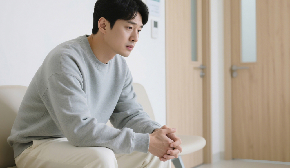 불편감을 느끼는 남성