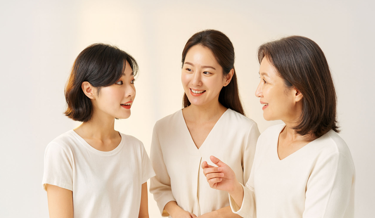 다양한 연령의 여성 셋