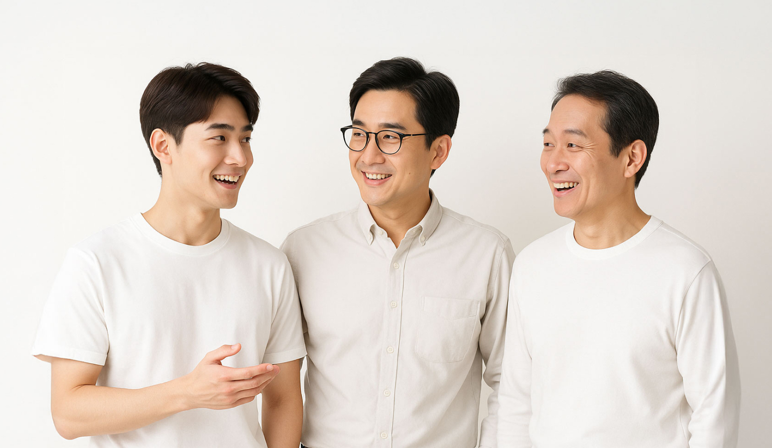 다양한 연령의 남성 셋