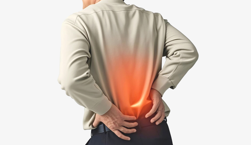 허리 통증을 느끼는 남성